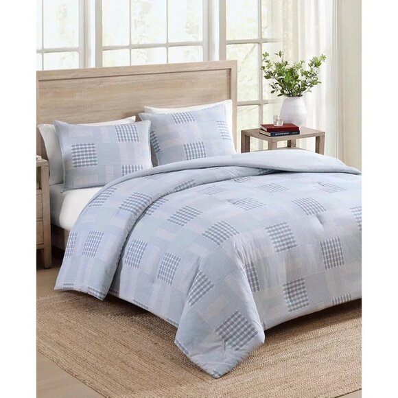 Tommy Hilfiger Hamptons Patchwork 3-Pc King Cotton Comforter Set MSRP $170 - Picture 3 of 6